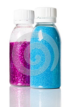 Decorative spangles are in jar