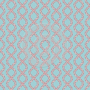 Decorative spiral rope seamless pattern.