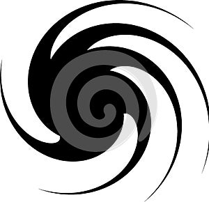 Decorative spiral - vortex in a black color