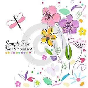 Decorative springtime abstract background greeting card