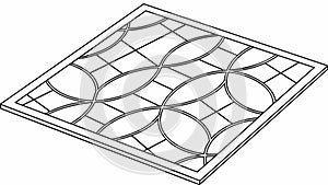 Decorative Square Tile. Geometric Pattern Design Element, vector design Generative AI