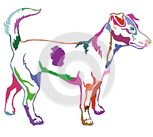 Decorative standing portrait of Dog Jack Russell terrier vector photo