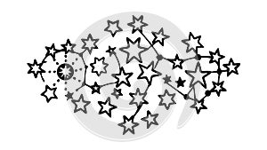 Decorative Star Cluster Geometric Design Element, vector design Generative AI