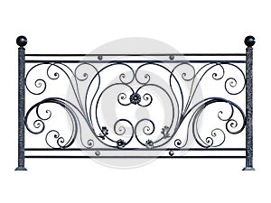 Decorative steel banisters, fence.