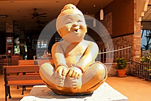 Decorative stone statue.