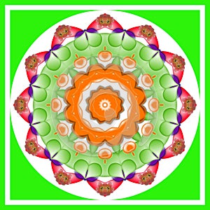 Decorative stroniras Mandala in a green colors