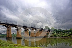 Decorative and sturdy old Irwin Bridge on river Krishns
