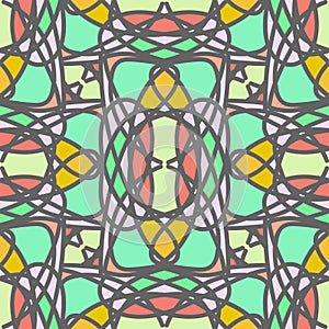 Decorative stylized mosaic seamless pattern