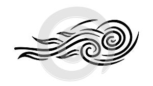 Decorative Stylized Wind Wave Swirl Pattern Vector, vector design Generative AI