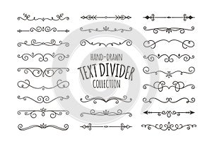 Decorative swirls text divider set