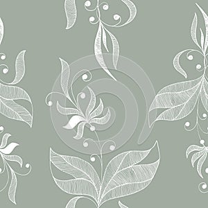 Decorative tendril. Vector seamless pattern .