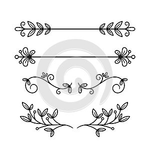 Decorative Text Dividers Monochrome Vector Set of Ornamental Elements Used To Separate Content Or Sections In Documents