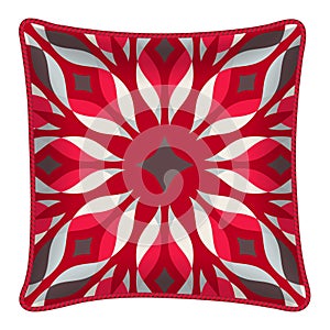 Decorative throw pillow, silver grey chevron patterned cushion