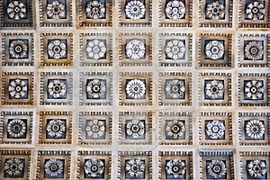 Decorative tile ceiling of wall covering
