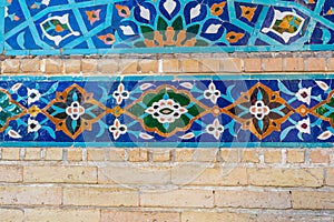 Decorative tile on the Gur-i Amir Mausoleum in Samarkand