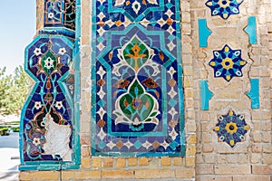 Decorative tile on the Gur-i Amir Mausoleum in Samarkand