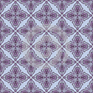 Decorative tiles - ornamental seamless pattern design - purple violet