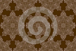 Decorative tiles - ornamental seamless pattern design - warm browns