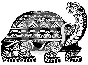 Decorative tortoise feng shui creature. Black and white