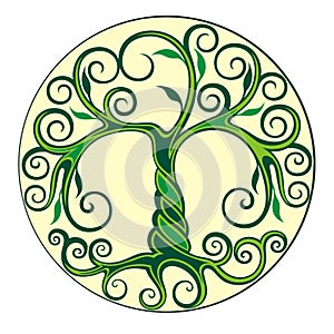 Vector silhouette of Tree logo photo