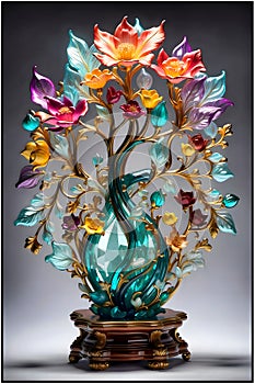 Dekoratívne strom ornamentálne strom farbistý kvety a ozdoby 