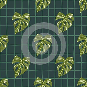 Decorative tropical palm leaves seamless pattern. Jungle leaf seamless wallpaper. Exotic botanical texture. Floral background