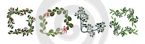 Decorative Twig and Branch Border and Element Vector Set
