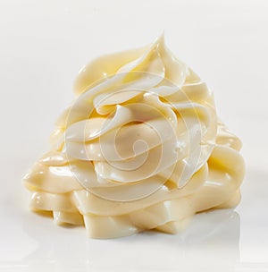 Decorative twist of gourmet homemade mayonnaise photo