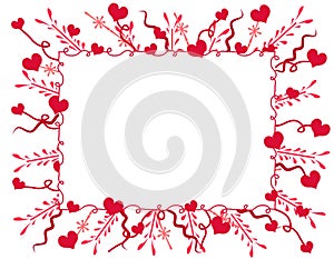 Decorative Valentine Hearts Frame or Border