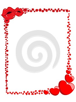 Decorative Valentine Love Frame or Border