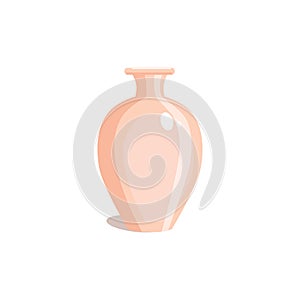 Decorative vase, flat style. Clay pitcher. Jug isolated on white background. Vector illustration