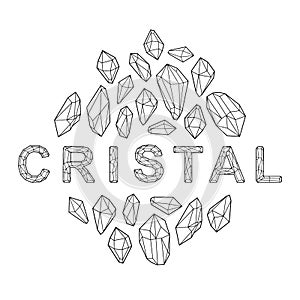 Decorative vector design. Crystal illustration.