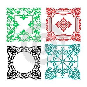 Decorative Vector Frames And Borders Design With Vintage Floral Ornament.