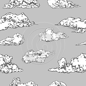 Decorative vector vintage clouds background