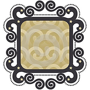 Decorative Vector Label in Scroll Style