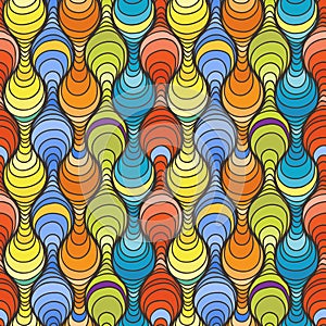 Decorative vector seamless wave pattern. Endless illustration with abstract doodle streams
