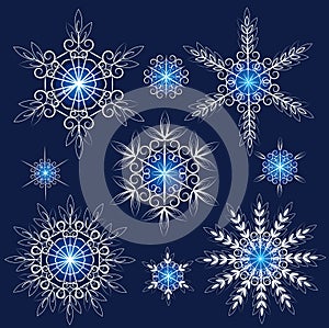 Decorative vector Snowflakes set