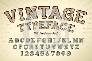 Decorative vector vintage retro typeface, font