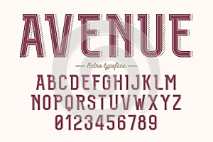 Decorative vector vintage retro typeface, font, alphabet letters