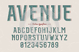 Decorative vector vintage retro typeface, font, alphabet letters