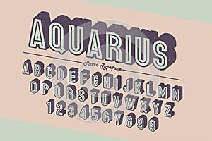 Decorative vector vintage retro typeface, font, typeface.