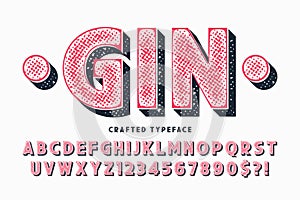 Decorative vector vintage typeface, letters and numbers