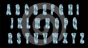Decorative vector volumetric vintage retro typeface, font, headset
