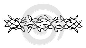 Decorative Vine Pattern with Leaves Vector Illustration, vector design Generative AI