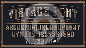 Decorative vintage font on the dark background.