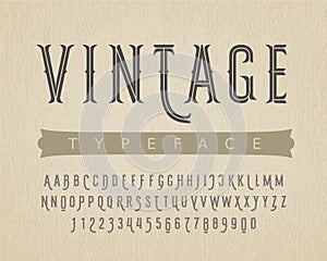 Decorative vintage typeface on grunge texture background