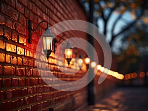 Decorative wall light lights up at dusk.