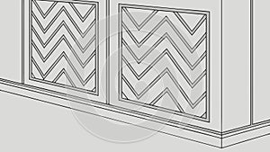 Decorative Wall Panel Geometric Pattern Interior Design, vector design Generative AI