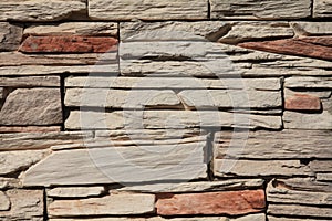 Decorative wall texture, background. Stone cladding in different colors