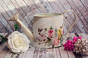 Decorative watering can in the style of Provence and Chebbi chic